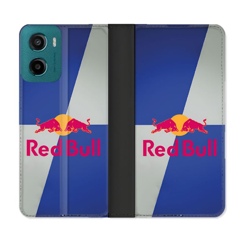 Housse cuir portefeuille Pour Motorola G05 / E15 Red Bull Classique