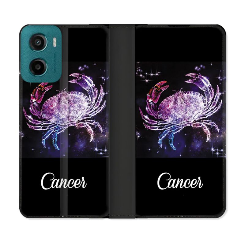Housse cuir portefeuille Pour Motorola G05 / E15 Signe Zodiaque 2 Cancer