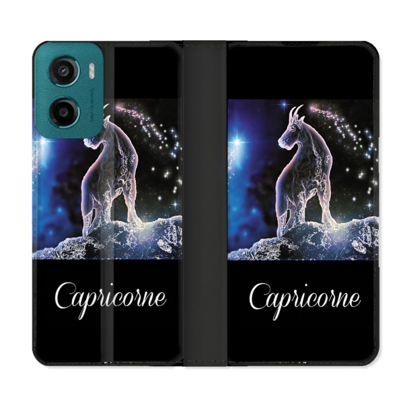 Housse cuir portefeuille Pour Motorola G05 / E15 Signe Zodiaque 2 Capricorne