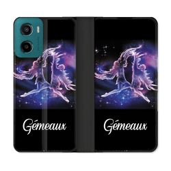 Housse cuir portefeuille Pour Motorola G05 / E15 Signe Zodiaque 2 Gémeaux