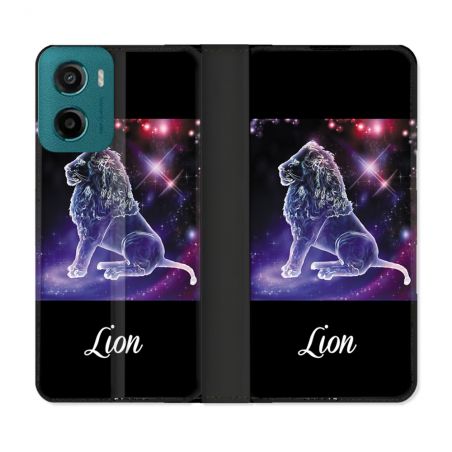 Housse cuir portefeuille Pour Motorola G05 / E15 Signe Zodiaque 2 Lion