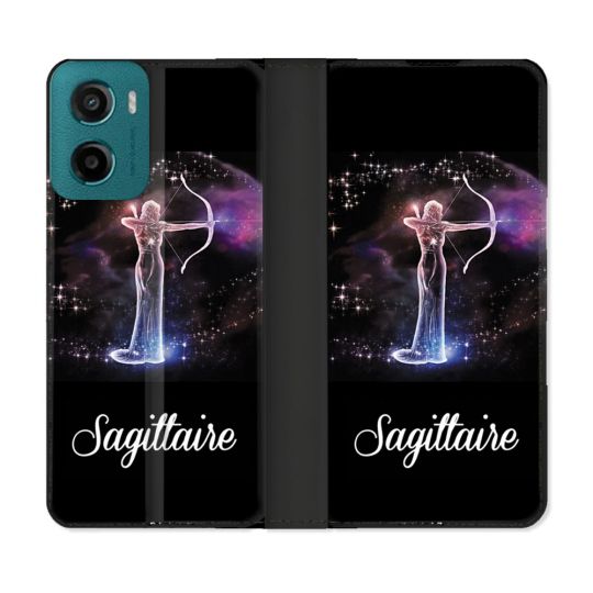 Housse cuir portefeuille Pour Motorola G05 / E15 Signe Zodiaque 2 Sagittaire