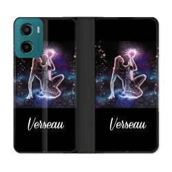 Housse cuir portefeuille Pour Motorola G05 / E15 Signe Zodiaque 2 Verseau