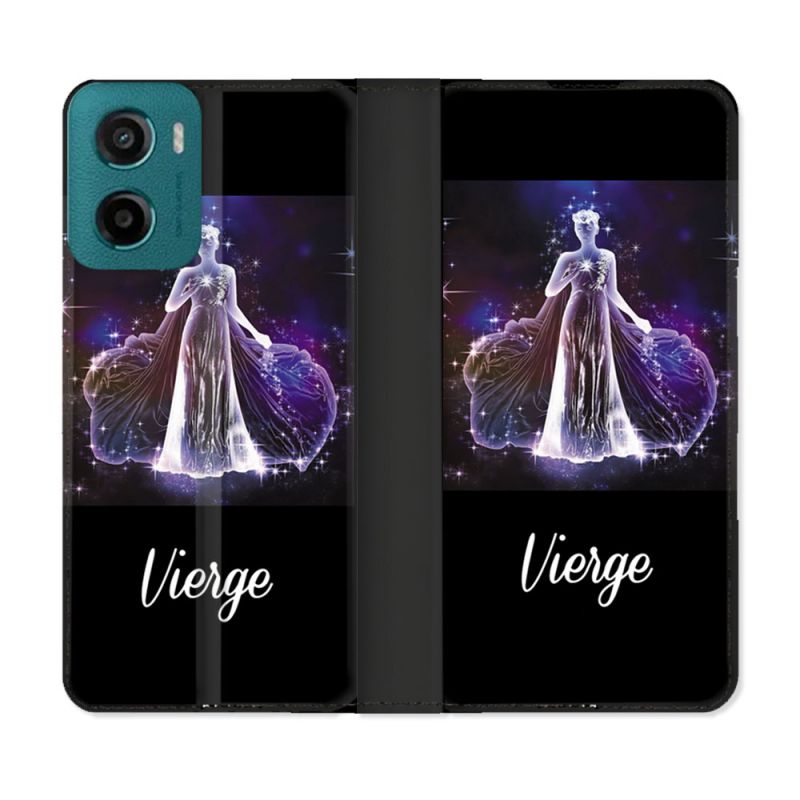 Housse cuir portefeuille Pour Motorola G05 / E15 Signe Zodiaque 2 Vierge