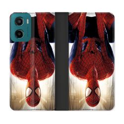 Housse cuir portefeuille Pour Motorola G05 / E15 Spiderman Invers