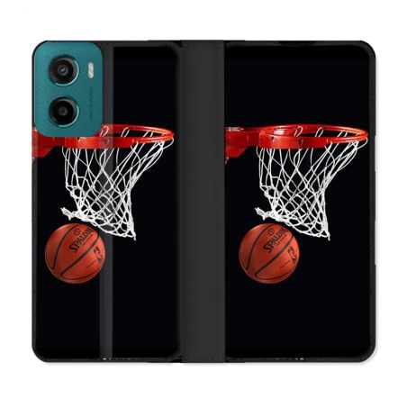Housse cuir portefeuille Pour Motorola G05 / E15 Sport Basket Panier