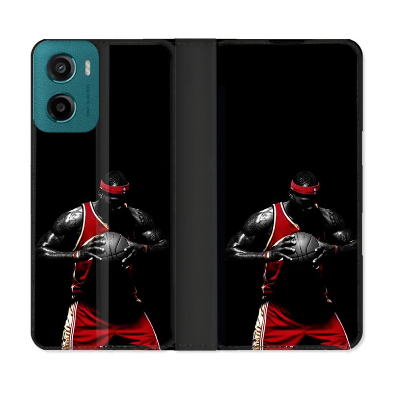 Housse cuir portefeuille Pour Motorola G05 / E15 Sport Basketeur