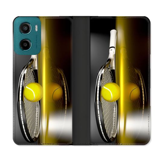 Housse cuir portefeuille Pour Motorola G05 / E15 Sport Tennis Reflet