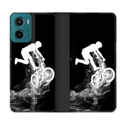 Housse cuir portefeuille Pour Motorola G05 / E15 Sport VTT Noir