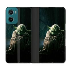 Housse cuir portefeuille Pour Motorola G05 / E15 Star Wars - Yoda sombre