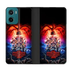 Housse cuir portefeuille Pour Motorola G05 / E15 Stranger Things Affiche 2