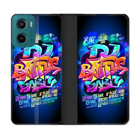 Housse cuir portefeuille Pour Motorola G05 / E15 Street Art Rap