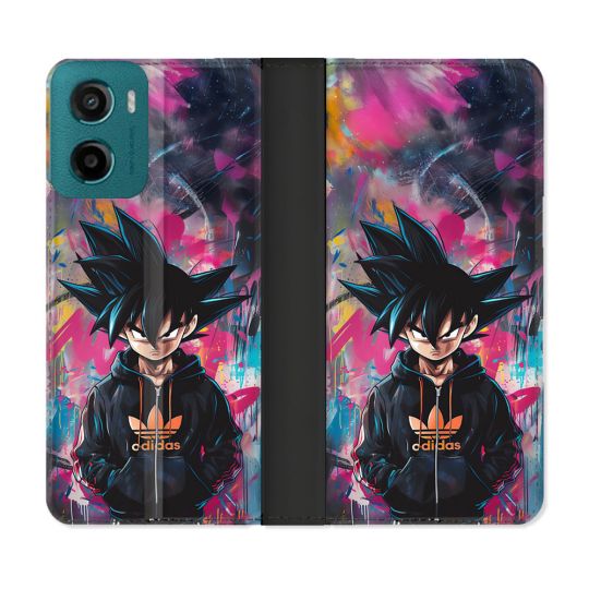 Housse cuir portefeuille Pour Motorola G05 / E15 Street Art Sangoku