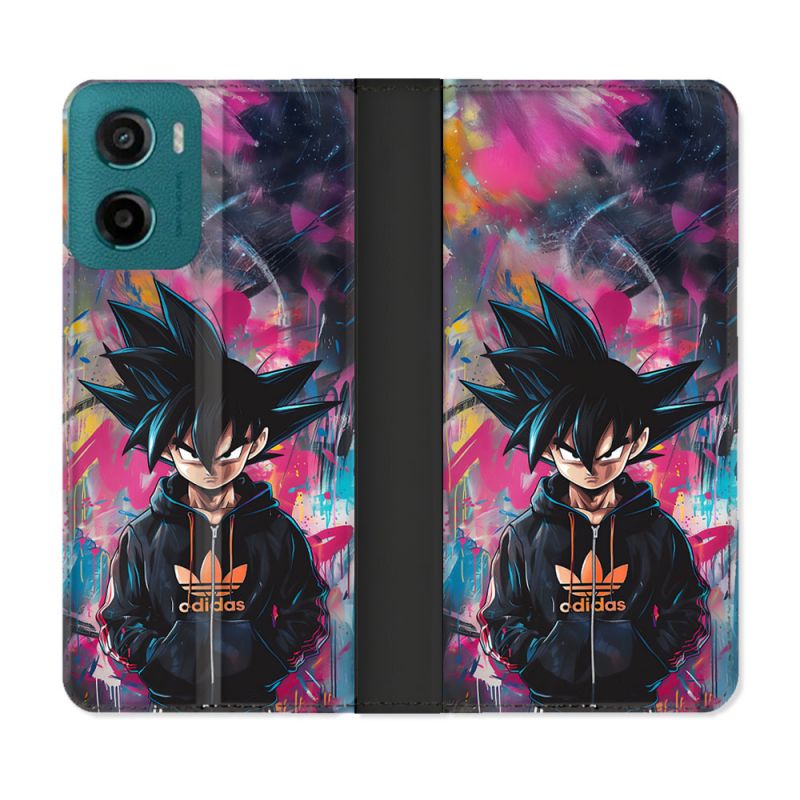 Housse cuir portefeuille Pour Motorola G05 / E15 Street Art Sangoku