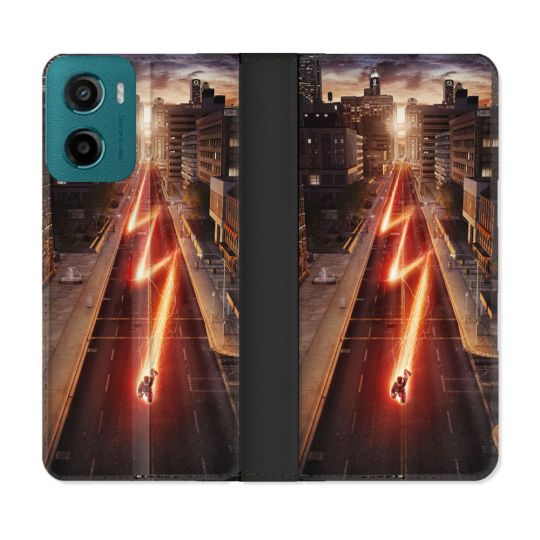 Housse cuir portefeuille Pour Motorola G05 / E15 The Flash City