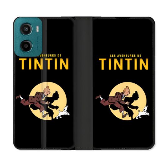 Housse cuir portefeuille Pour Motorola G05 / E15 Tintin Classique