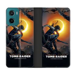 Housse cuir portefeuille Pour Motorola G05 / E15 Tomb Raider