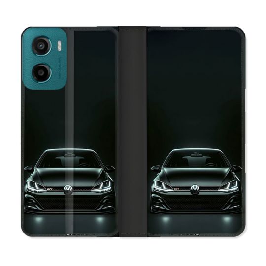 Housse cuir portefeuille Pour Motorola G05 / E15 Volkwagen Golf GTI