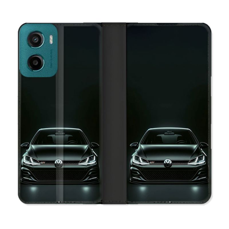 Housse cuir portefeuille Pour Motorola G05 / E15 Volkwagen Golf GTI