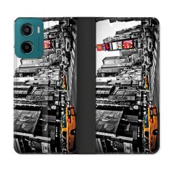 Housse cuir portefeuille Pour Motorola G05 / E15 Voyage Amerique USA New York Taxi