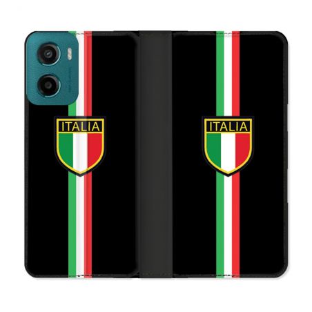 Housse cuir portefeuille Pour Motorola G05 / E15 Voyage Italie 3 Noir