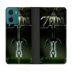Housse cuir portefeuille Pour Motorola G05 / E15 Zelda