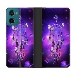 Housse cuir portefeuille Pour Motorola G05 / E15 Zen Attrape Reve Papillon