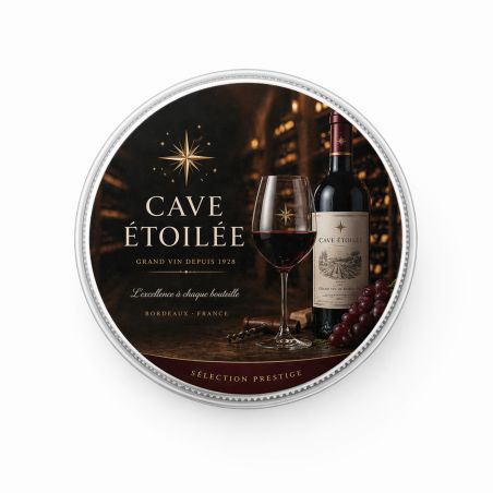 100 Boites Métal Rondes Argentées Personnalisées 65x50mm 125ml