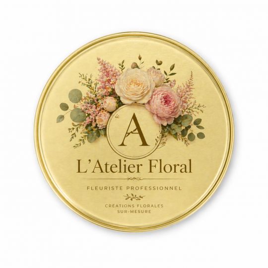 100 Boites Métal Rondes Dorées Personnalisées61x48mm 100ml