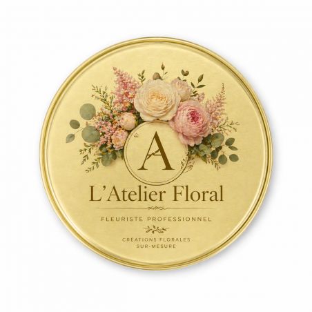 100 Boites Métal Rondes Dorées Personnalisées61x48mm 100ml