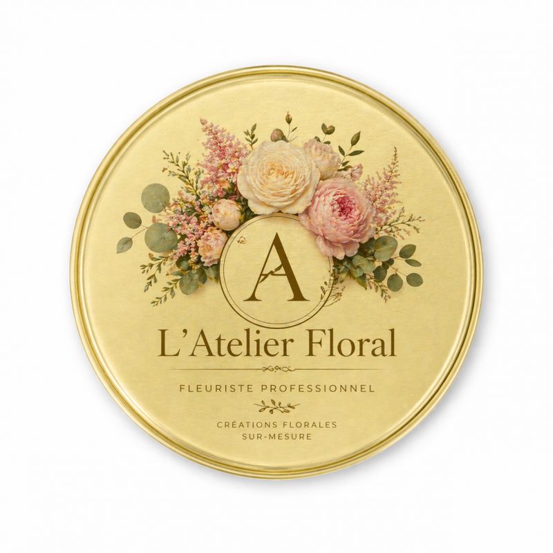 100 Boites Métal Rondes Dorées Personnalisées61x48mm 100ml