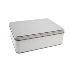 12 Boites Métal Rectangles Argentées Personnalisées 169x130x57mm 1000ml