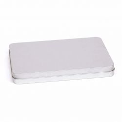 24 Boites Métal Rectangles Argentées Personnalisées 220x160x25 mm 450ml