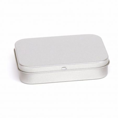 32 Boites Métal Rectangles Argentées Personnalisées 110x80x24mm 150ml