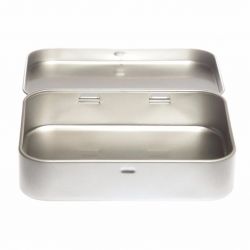72 Boites Métal Rectangles Argentées Personnalisées 96x59x21mm 50ml