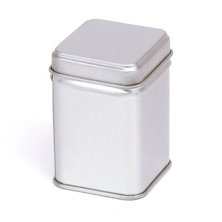 48 Boites Métal Carrées Argentées Personnalisées 44x44x63mm 75ml