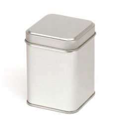 36 Boites Métal Carrées Argentées Personnalisées 58x58x80mm 200 ml