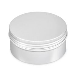 100 Boites Métal Rondes Argentées Personnalisées58x27mm 50ml