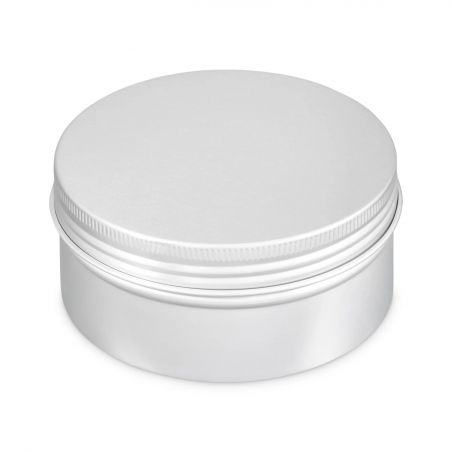 100 Boites Métal Rondes Argentées Personnalisées58x27mm 50ml