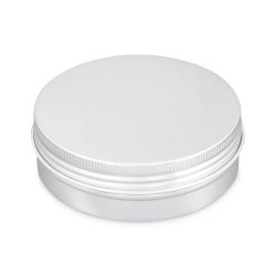100 Boites Métal Rondes Argentées Personnalisées81x27mm 100ml