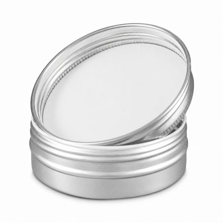 100 Boites Métal Rondes Argentées Personnalisées81x27mm 100ml