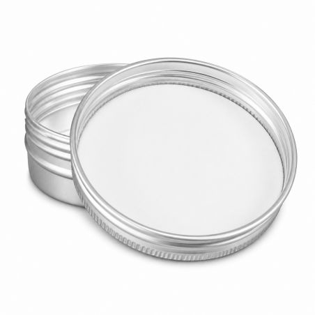 100 Boites Métal Rondes Argentées Personnalisées81x27mm 100ml