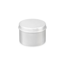 100 Boites Métal Rondes Argentées Personnalisées 50x35mm 50ml