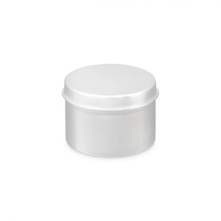 100 Boites Métal Rondes Argentées Personnalisées 50x35mm 50ml