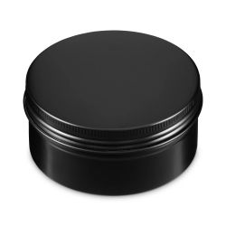 100 Boites Métal Rondes Noires Personnalisées58x27mm 50ml