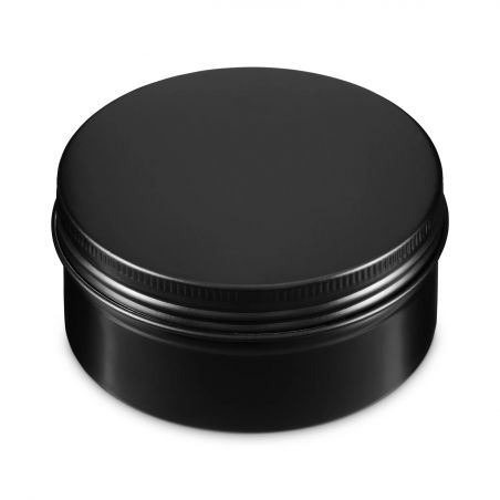 100 Boites Métal Rondes Noires Personnalisées58x27mm 50ml