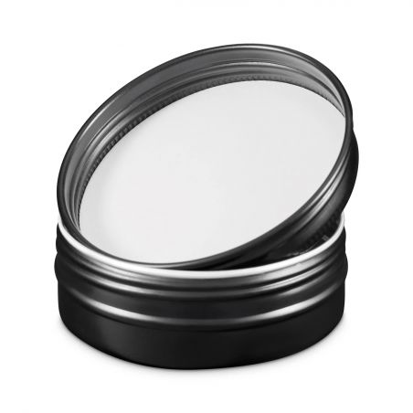 100 Boites Métal Rondes Noires Personnalisées58x27mm 50ml