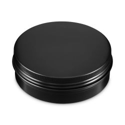 100 Boites Métal Rondes Noires Personnalisées81x27mm 100ml