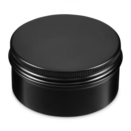 100 Boites Métal Rondes Noires Personnalisées90x45mm 250ml