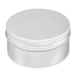 50 Boites Métal Rondes Argentées Personnalisées108x45mm 350ml
